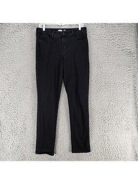 Old Navy Jeans Womens 10 Tall Black Stretch Denim Power Slim Straight *Read*